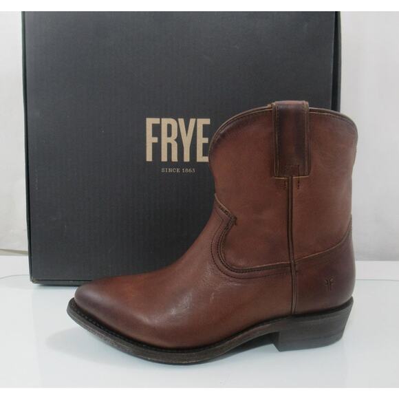 Women's Frye Billy Short Western Booties Pull On Ankle Boots Redwood Size 7.5 - Picture 2 of 9